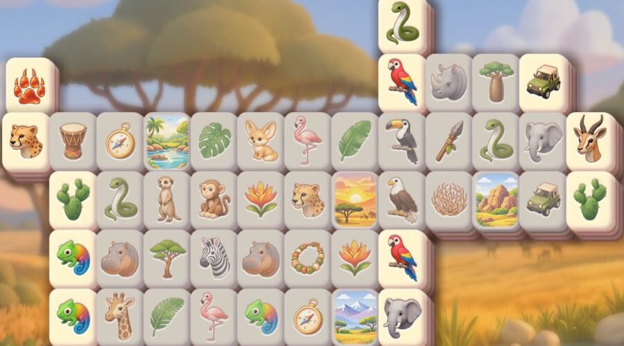 Safari Story Mahjong jungle puzzle adventure